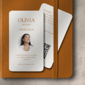 Oker en Ivoor Foto Sociale QR Code Visitekaartje