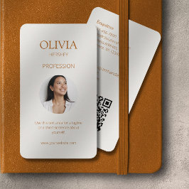 Oker en Ivoor Foto Sociale QR Code Visitekaartje