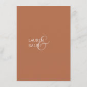 Oker en Ivoor Monogram Bruiloft Details Informatiekaartje (Achterkant)