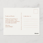 Oker en Ivory Non-Photo Dank u Briefkaart (Achterkant)