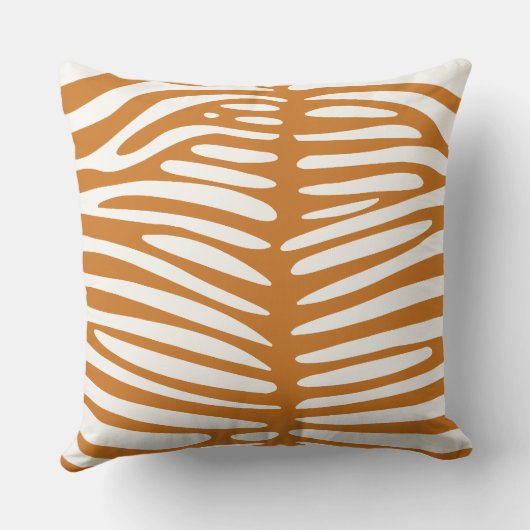 Oker en Off White Zebra Design Kussen (Achterkant)