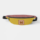Oker geel rood monogram buik taille zak heuptasje (Voorkant)