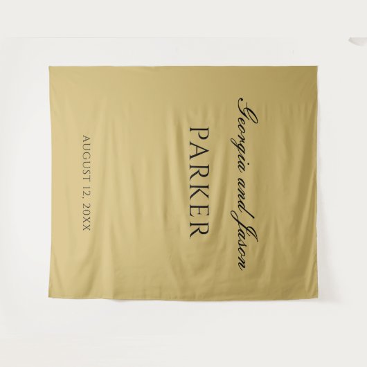 Oker moderne elegante bruiloft achtergrond wandkleed (Voorkant (horizontaal))