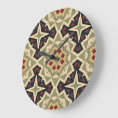 Oker Mosterd Geel Olijfgroen Zwart Tribal Art Grote Klok (Hoek)