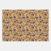 Oker Oranje kolibrie heks, gingham & strepen Inpakpapier Vel (Voorkant)