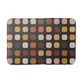 Oker Roest Bruin Perzik Rood Rond Vierkantjes Patr Badmat (Voorkant)