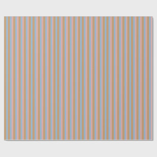 Oker, Roze & Blauwe Strepen Cadeaupapier