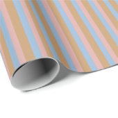 Oker, Roze & Blauwe Strepen  Cadeaupapier (Rol Hoek)