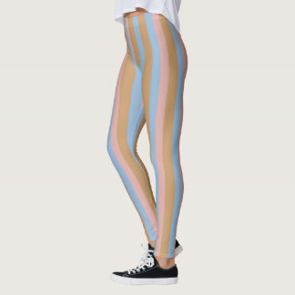 Oker, Roze & Blauwe Strepen Leggings
