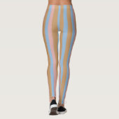 Oker, Roze & Blauwe Strepen  Leggings (Achterkant)