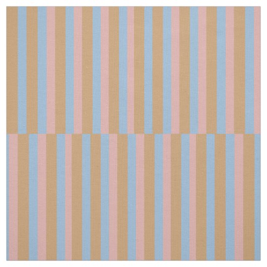 Oker, Roze & Blauwe Strepen Stof (Swatch)