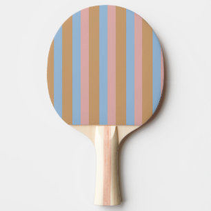 Oker, Roze & Blauwe Strepen Tafeltennisbatje