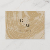 Oker rustieke houtnerf textuur herfst herfst bruil plaatskaartje (Achterkant)