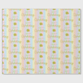 Oker Zeeschelpen Zomer Strand Bruiloft Naadloos Cadeaupapier (Vlak)