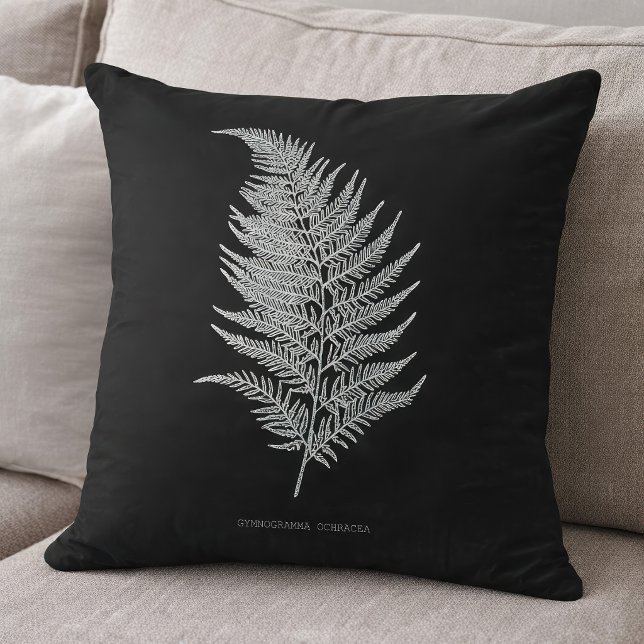 Okervarenblad, Gymnogramma Ochracea Kussen (Ochre Fern Frond, Gymnogramma Ochracea. Throw Pillow)