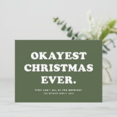 Okéste kerst ooit grappige groene kerstkaart (Staand voorkant)