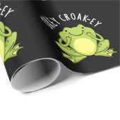 Okey Croak-ey Grappige Kikker Pun Donker BG Cadeaupapier (Rol Hoek)