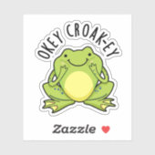 Okey Croak-ey Grappige Kikker Pun Sticker (Vel)