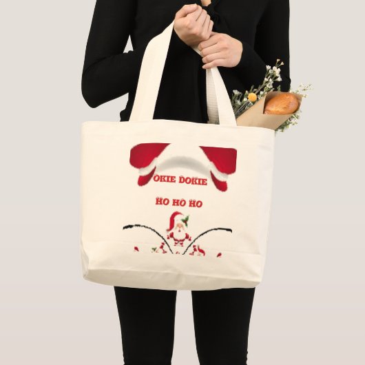 Oki Dokie Santa! Grote Tote Bag (Voorkant (product))