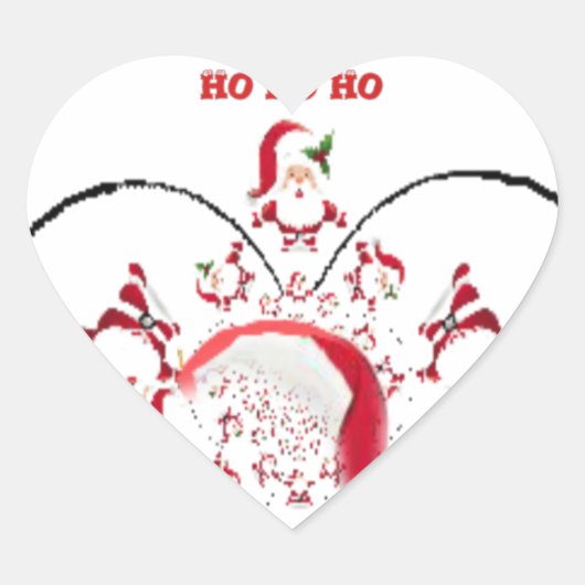 Oki Dokie Santa! Hart Sticker (Voorkant)