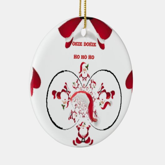 Oki Dokie Santa! Keramisch Ornament (Rechts)