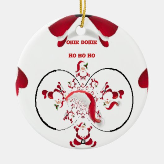 Oki Dokie Santa! Keramisch Ornament (Voorkant)