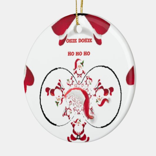 Oki Dokie Santa! Keramisch Ornament (Links)