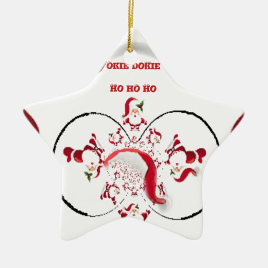 Oki Dokie Santa! Keramisch Ornament (Voorkant)
