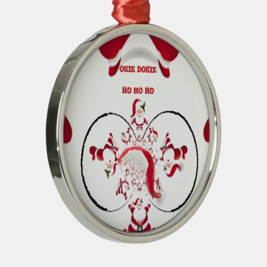 Oki Dokie Santa! Metalen Ornament (Rechts)