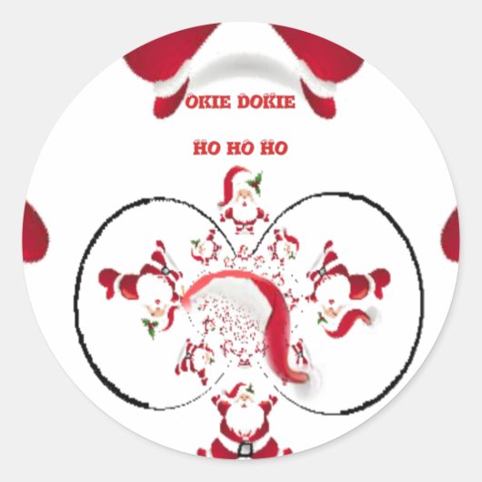 Oki Dokie Santa! Ronde Sticker (Voorkant)