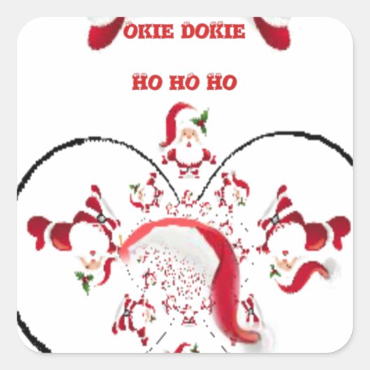 Oki Dokie Santa! Vierkante Sticker (Voorkant)