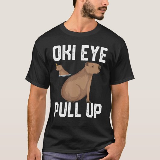 oki eye pull voor mannelijke meisjes Capybara meme T-shirt (Voorkant)