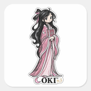 OKI™ Moon Girl Origineel Karakter Sticker
