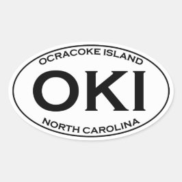 OKI - Ocracoke Island Oval Logo Ovale Sticker
