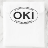 OKI - Ocracoke Island Oval Logo Ovale Sticker (Tas)