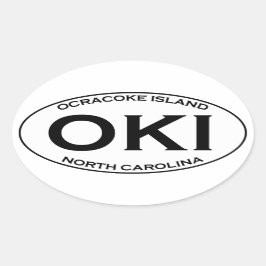 OKI - Ocracoke Island Oval Logo Ovale Sticker