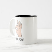 Okie Doke Tweekleurige Koffiemok (Voorkant links)