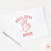Okie Dokie Vierkante Sticker (Envelop)