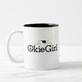 Okie Girl Oklahoma Two-Tone Coffee Mok (Links)