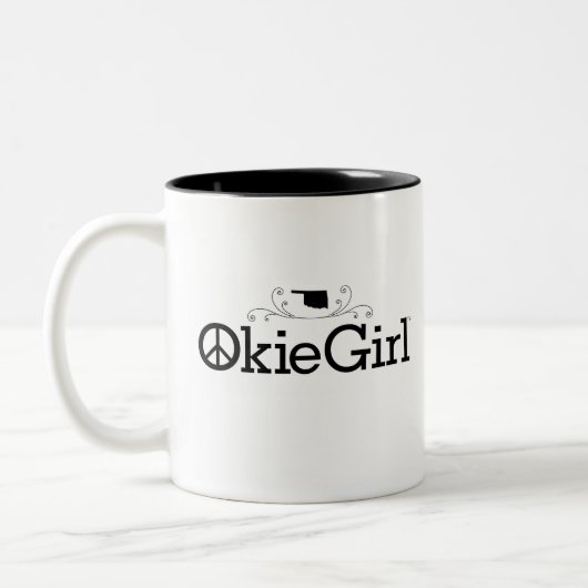 Okie Girl Oklahoma Two-Tone Coffee Mok (Links)