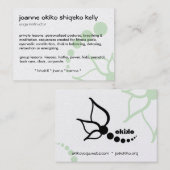 okikolightgreenflower, okikolightgreensphersen, .. visitekaartje (Voorkant / Achterkant)