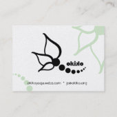 okikolightgreenflower, okikolightgreensphersen, .. visitekaartje (Achterkant)