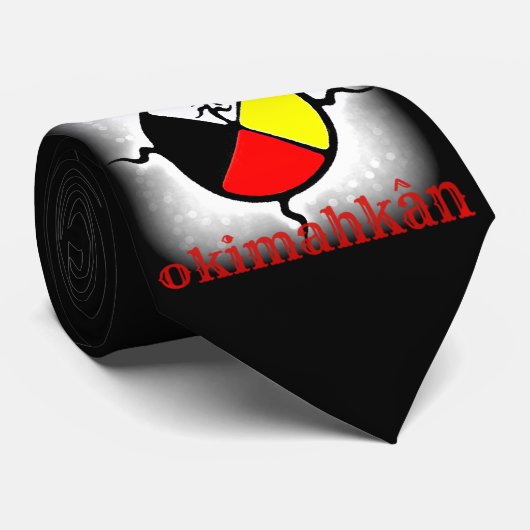Okimahkân Mannen Medicine Wheel Necktie Stropdas (Opgerold)