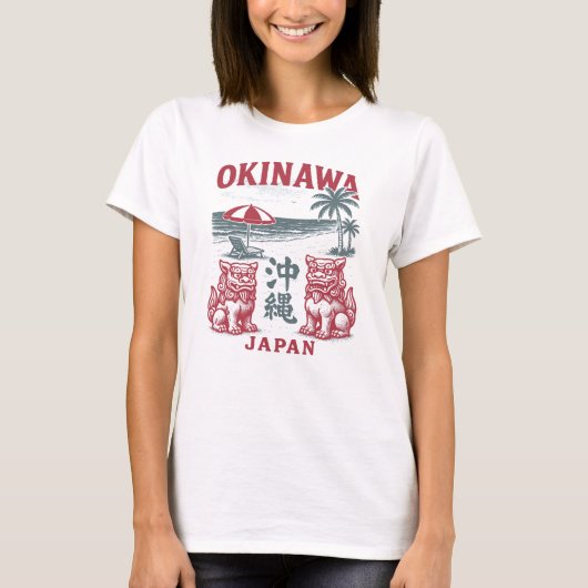 Okinawa Beach Vintage T-shirt (Voorkant)