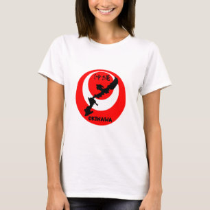 Okinawa Flag en Kaart Design. Lady's T-Shirt