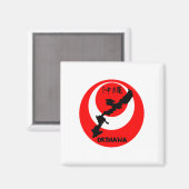 Okinawa Flag en Map Magnet (Voorkant / Achterkant)