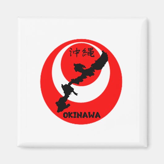 Okinawa Flag en Map Magnet (Voorkant)