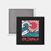 Okinawa Great Wave Kanigawa Japan Magneet (Voorkant / Achterkant)