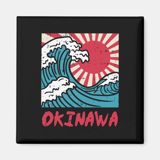 Okinawa Great Wave Kanigawa Japan Magneet (Voorkant)