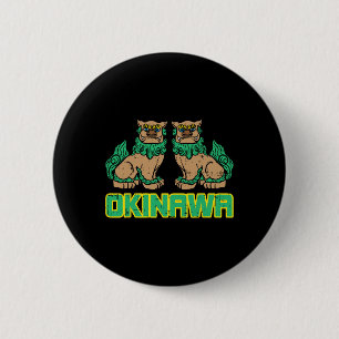 Okinawa Guardian Lion Shisa Japan Japanse krijgsge Ronde Button 5,7 Cm